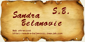 Sandra Belanović vizit kartica